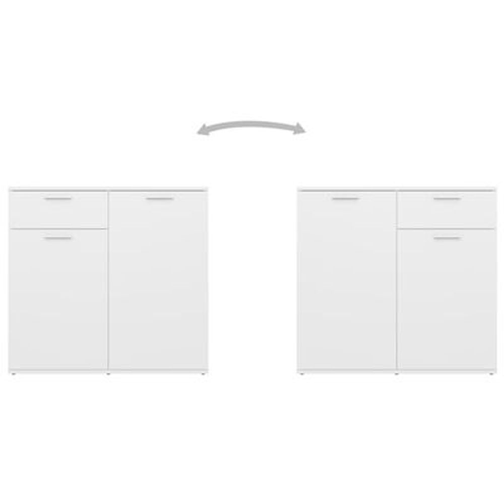 Skjenk hvit 80x36x75 cm sponplate
