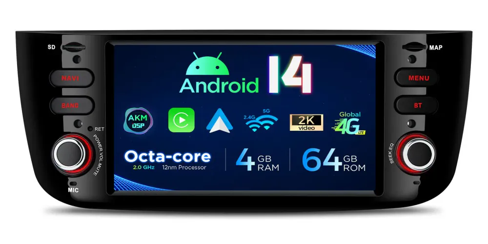 Fiat Punto/Linea Android 14 Octa Core 4GB RAM 64GB ROM