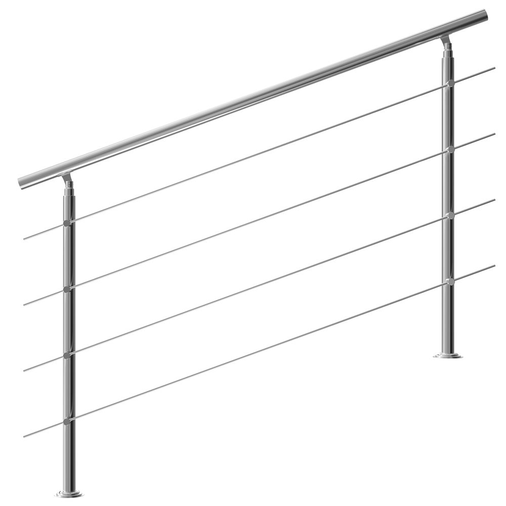 Trapperekkverk i edelstål 160cm 4 stag
