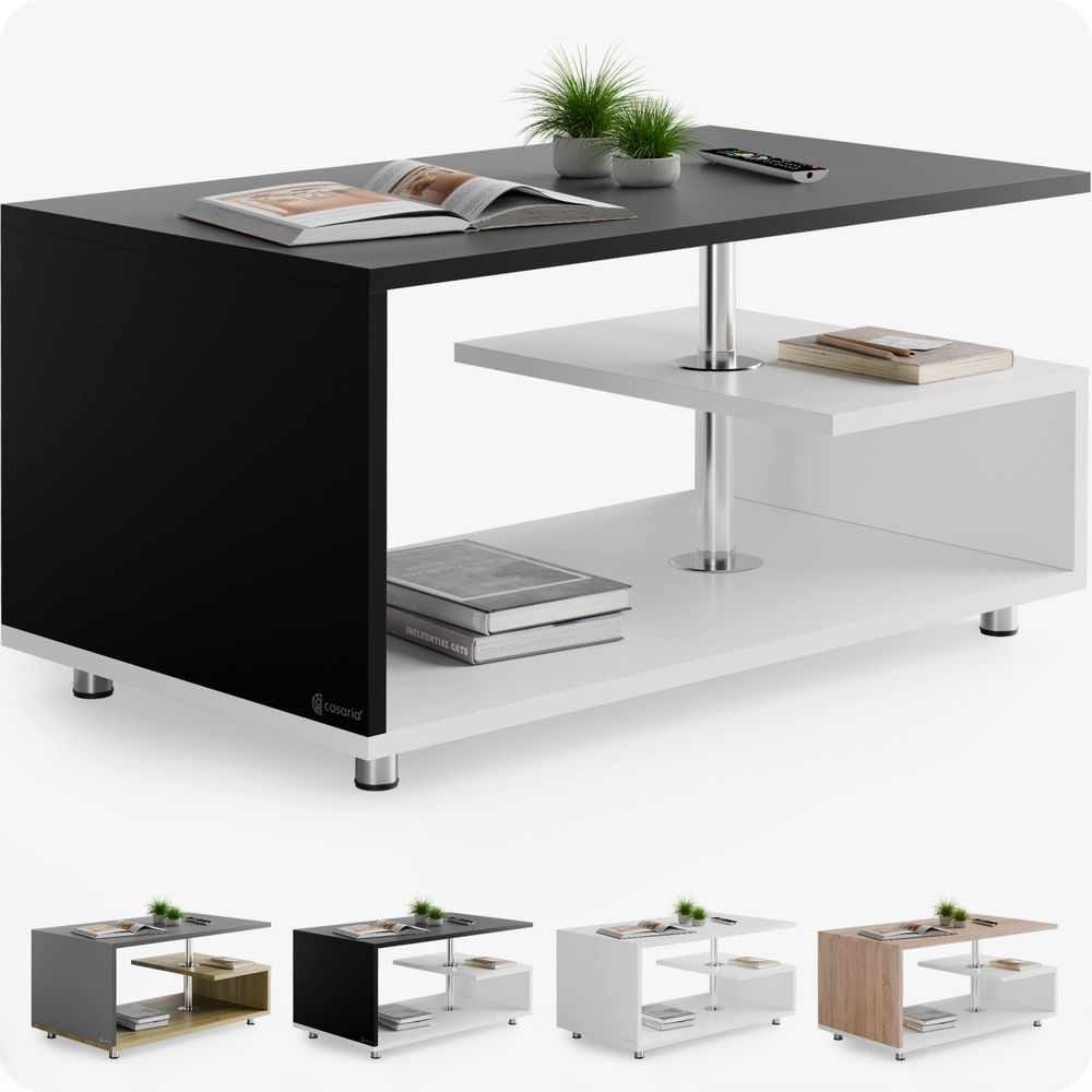 Salongbord Orlando 95x55x50cm - hvit/sort
