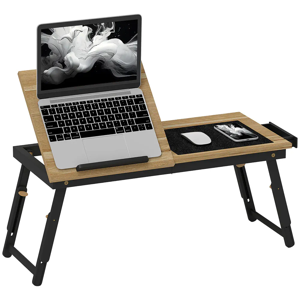 Sammenleggbart laptopbord med justerbar høyde og skuff
