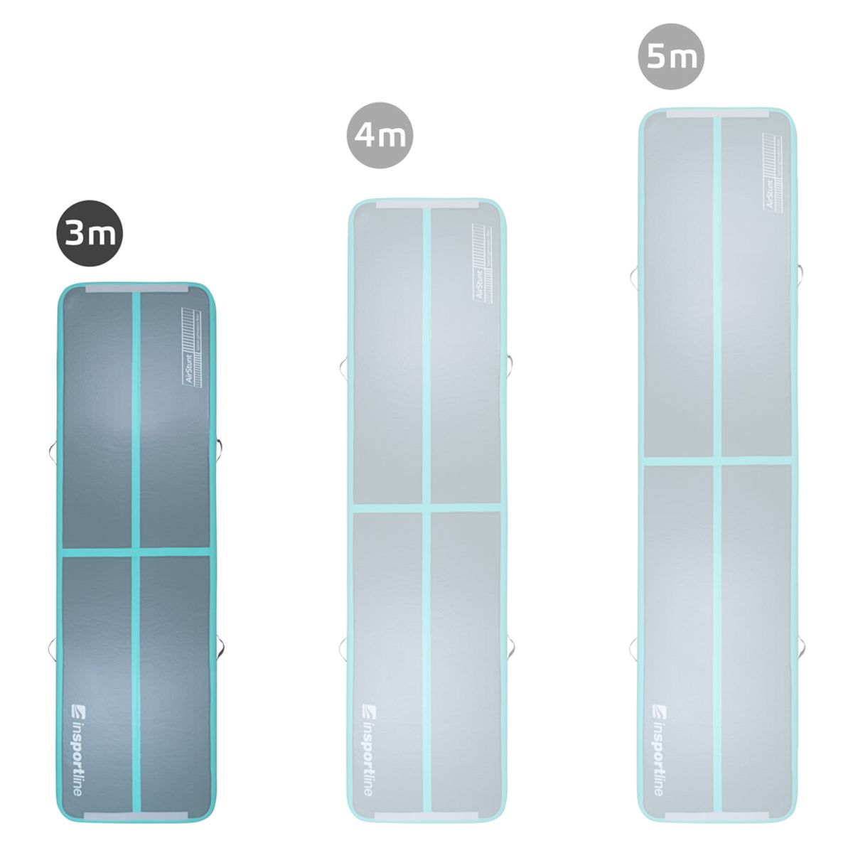 inSPORTline Airstunt Airtrack 300 x 100 x 10 cm – Allsidig treningsmatte for innendørs, utendørs og vann