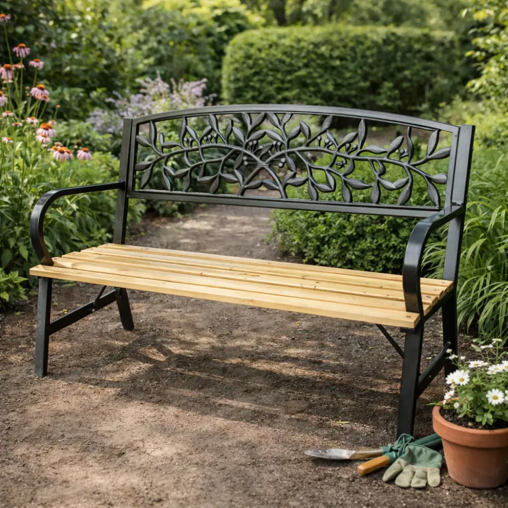 Hagebenk GARDEN LINE 120 cm - bladmotiv