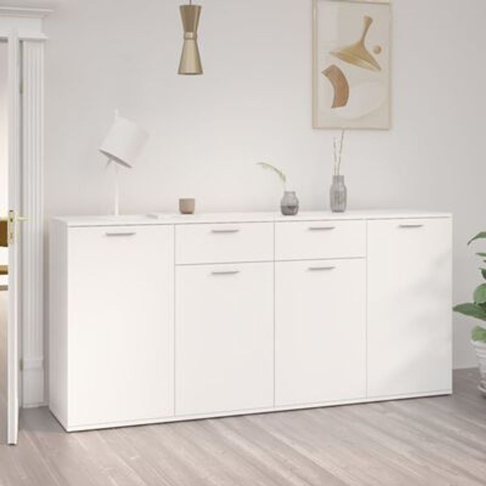 Skjenk hvit 160x36x75 cm sponplate
