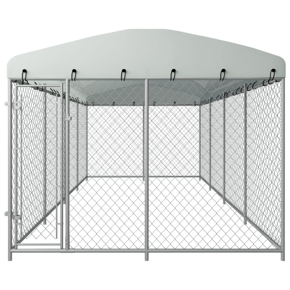 DEMO - Utendørs hundegård med tak - 8x4x2 m