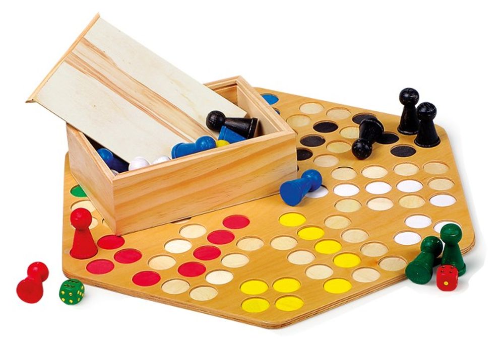 Ludo brettspill for 6 personer i tre