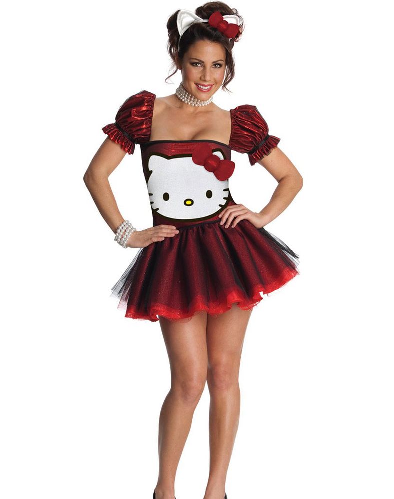 Hello Kitty kostyme - Rød eller Blå