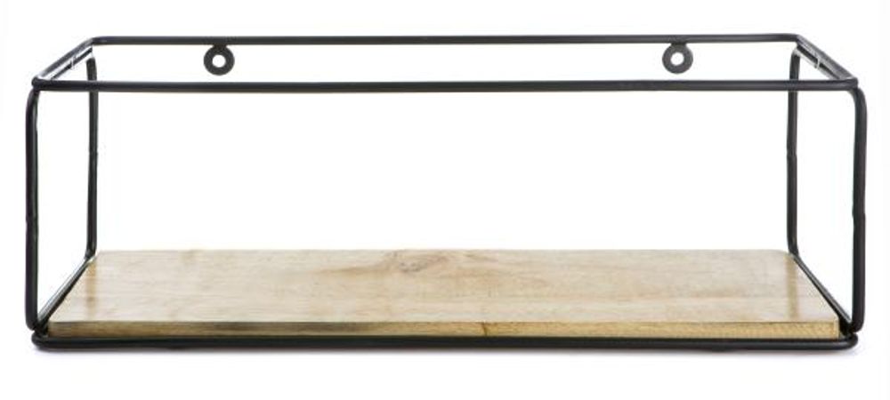 Hylle 1 rom jern/tre 50x17x17cm