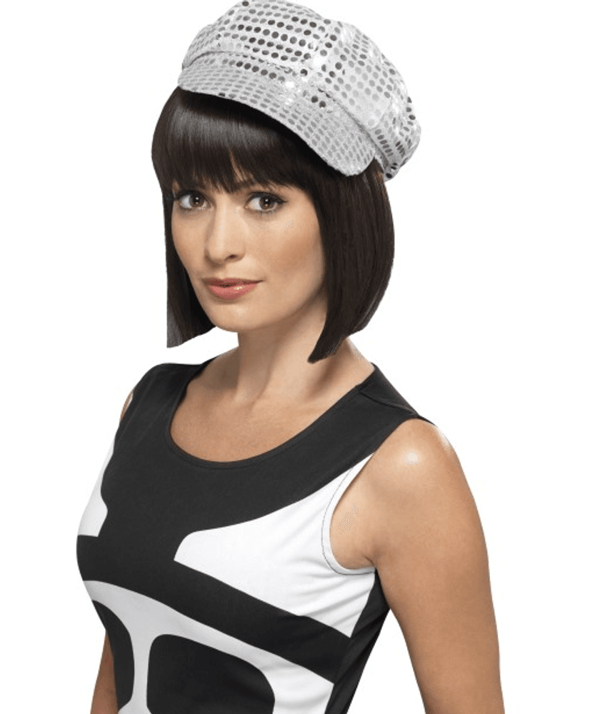 Disco glitter hatt - sølv