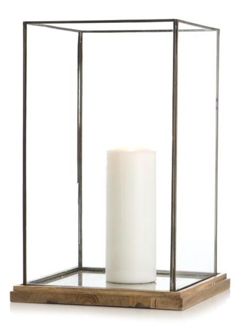 Hovedbilde DEMO - Madame lykt i glass med mangotrefot - H:51 cm