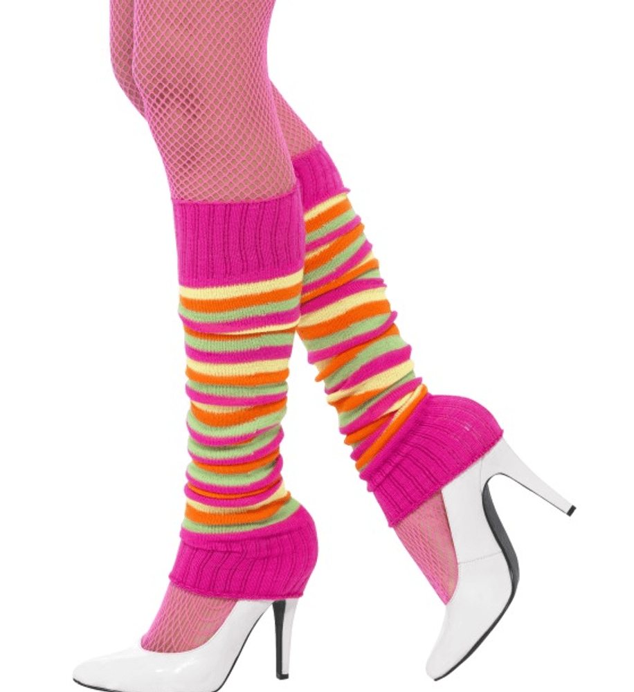 Leggvarmere - rosa med neon striper