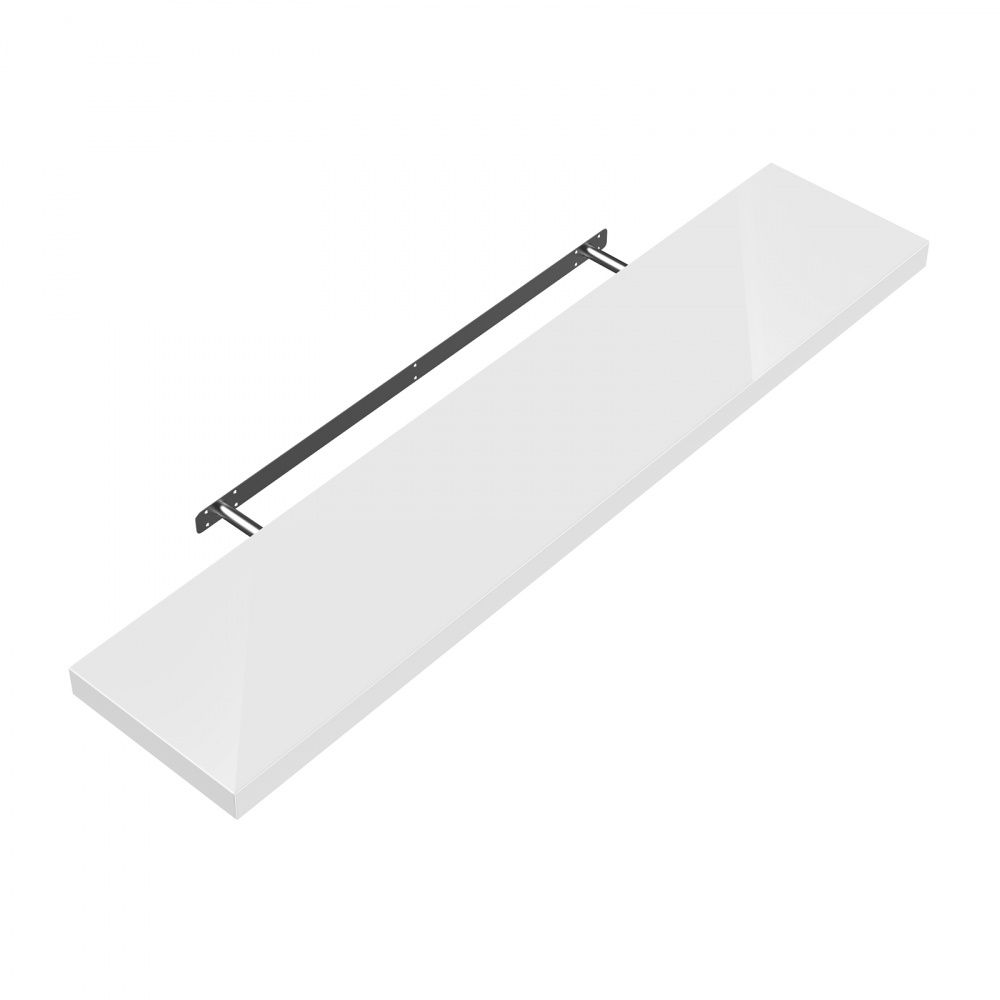 Vegghylle 70 cm - høyglans hvit
