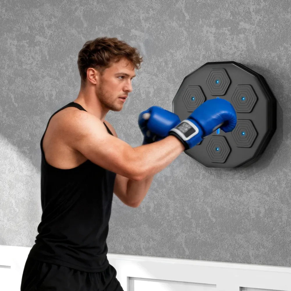 Boksetrener med bluetooth, musikk og lys – svart