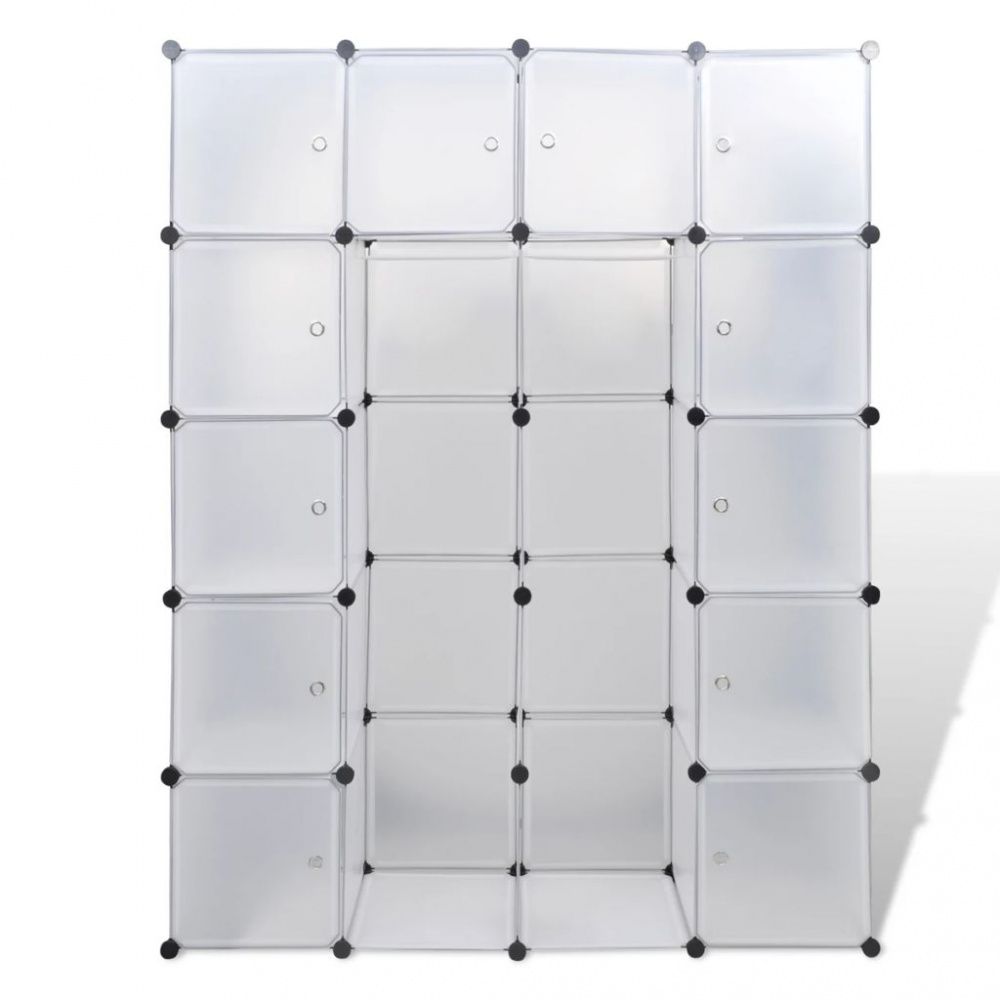 Modulært skap med 14 deler, hvit 37 x 146 x 180,5 cm