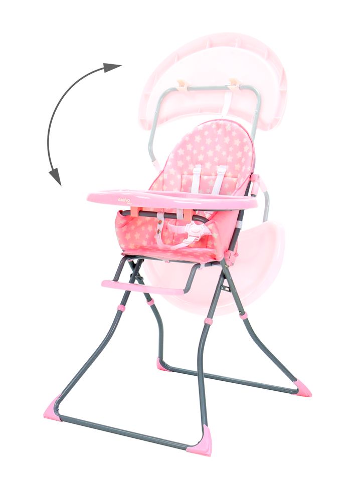 Asalvo spisestol barn sammenleggbar - rosa
