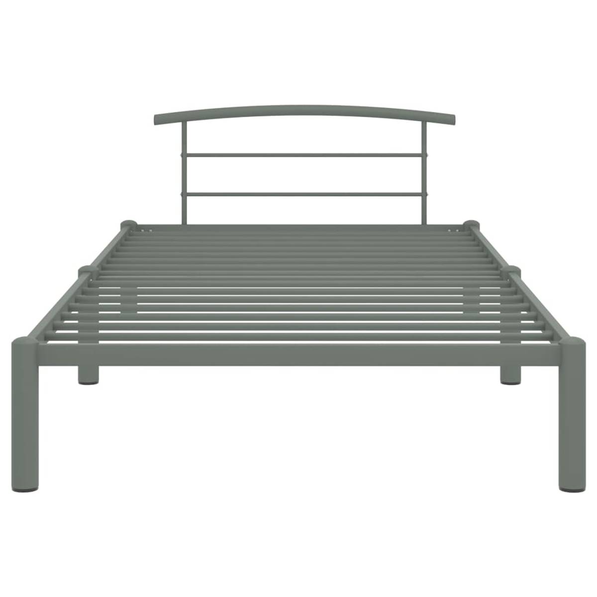 Sengeramme grå metall 90x200 cm