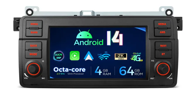 Hovedbilde BMW E46, Rover 75 og MG ZT Android 14 bilradio