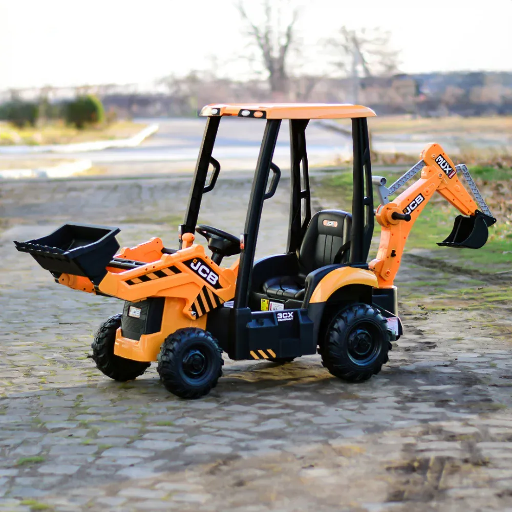 Elektrisk JCB-traktor for barn med frontlaster – 12V 70W – Gul