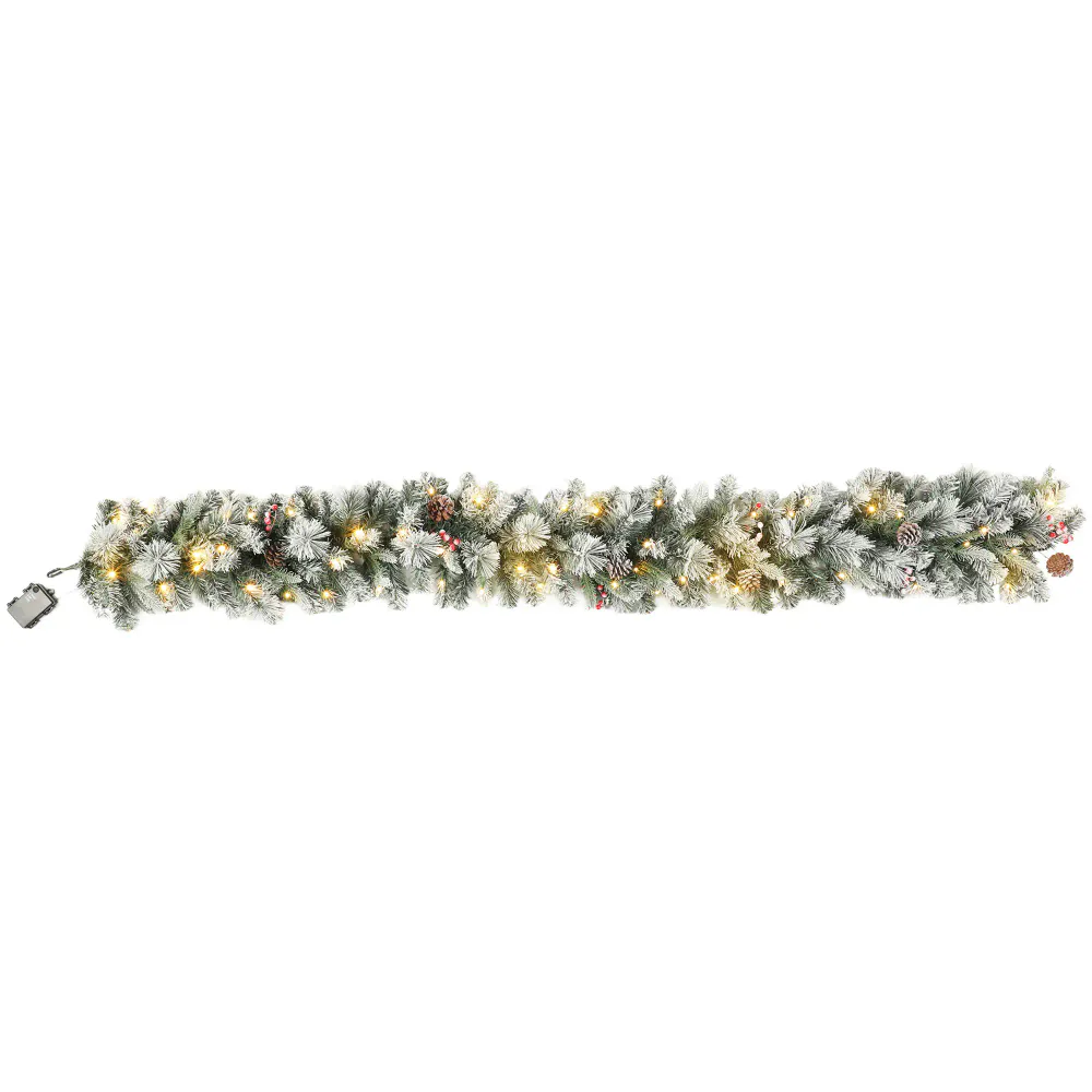 Julegirlander med 50 LED-lys og timer - 183 cm