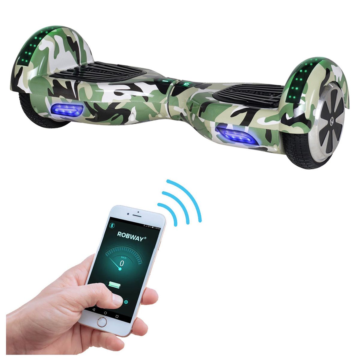 Hoverboard - Robway 700 w - Bluetooth - LED - fargevalg