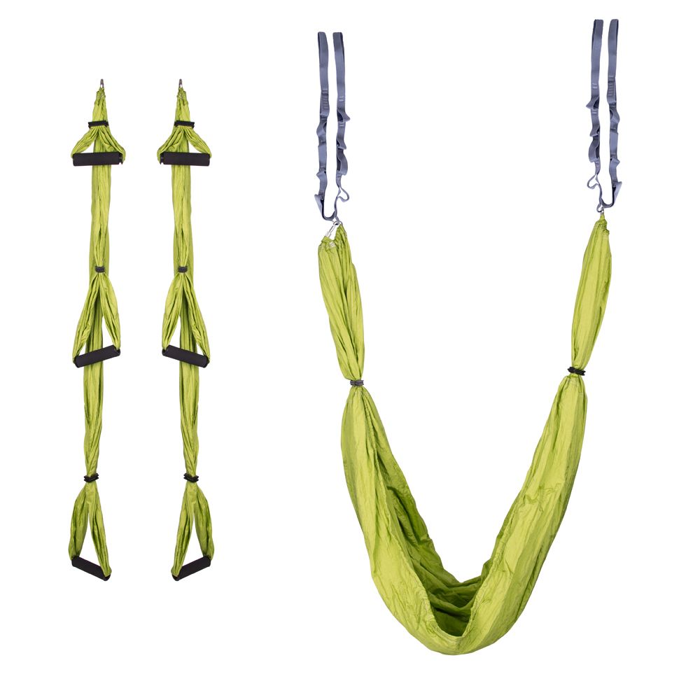 Anti-Gravity Yoga hammock - grønn - med fester