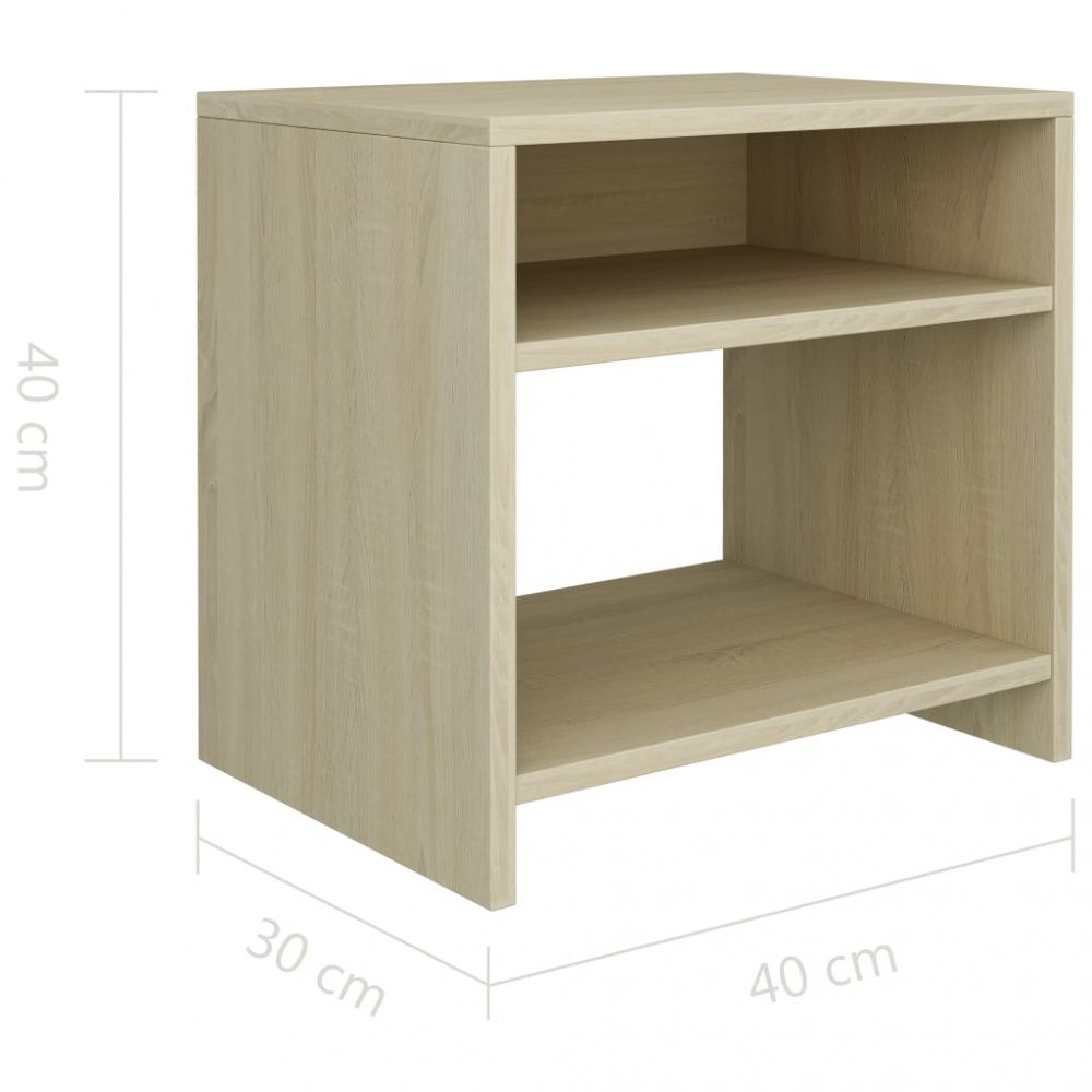Nattbord 40x30x40 cm sponplate 2 stk - Sonoma eik
