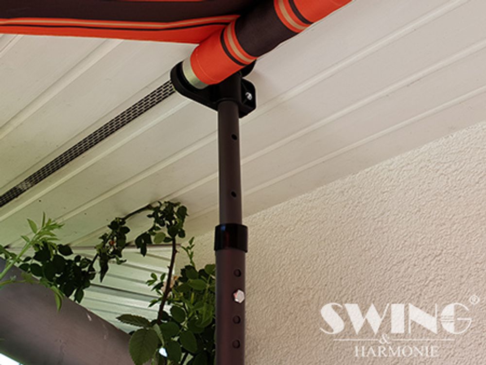 Smart LED teleskop/balkong markise Antrasitt