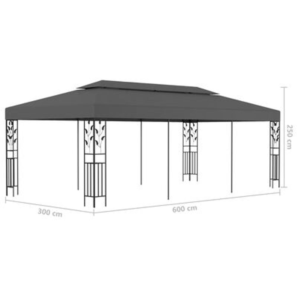 Paviljong 3x6 m antrasitt