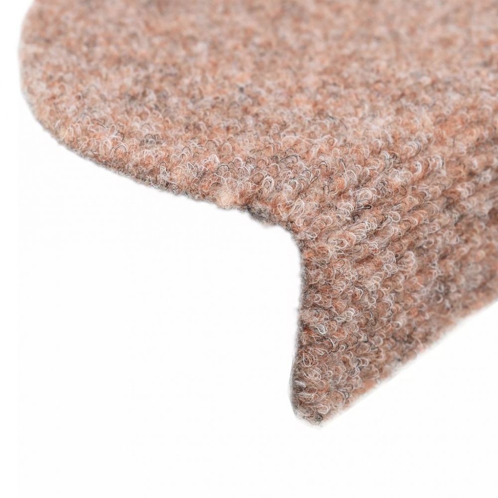 Selvklebende trappematter 15 stk 54x16x4 cm - brun