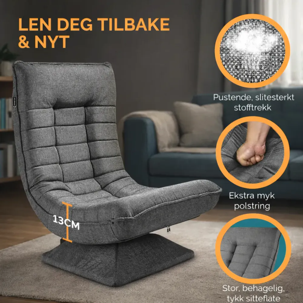 Lenestol Aberdeen stoff - grå
