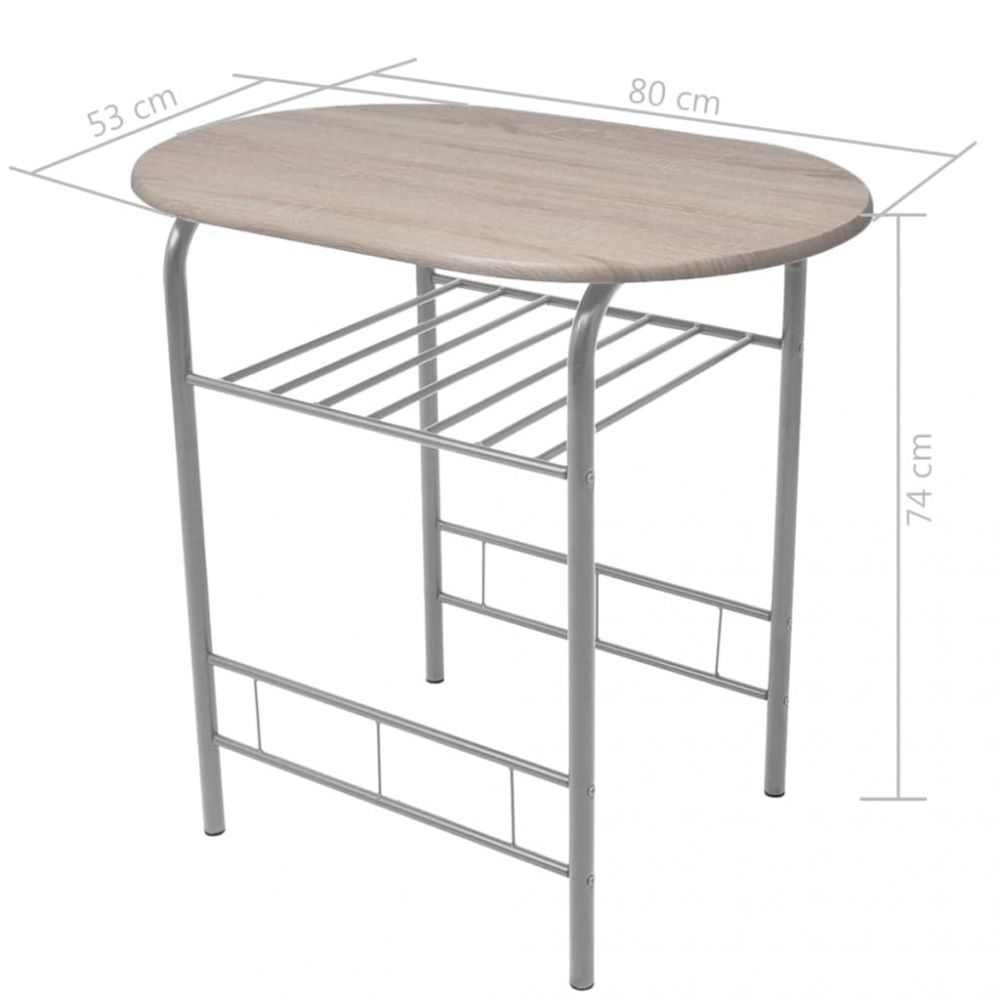 Frokostbar med stoler MDF sølv