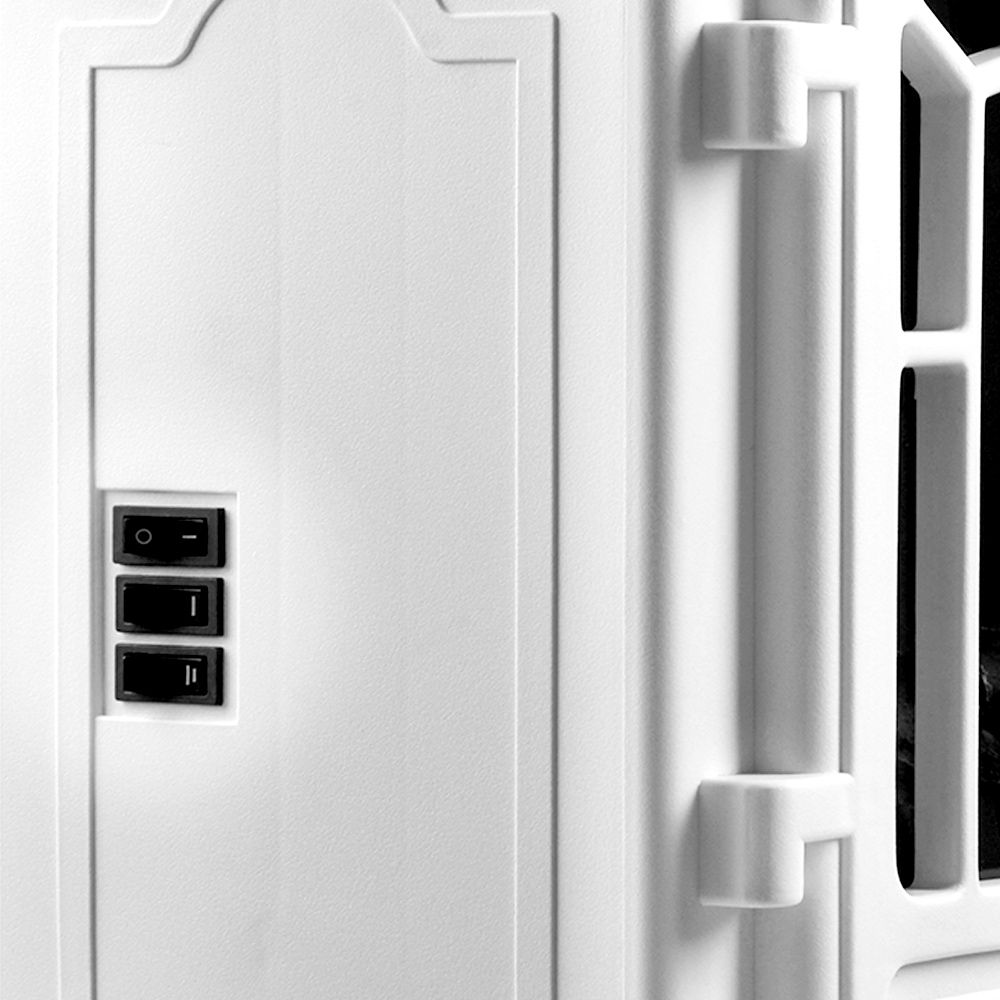Elektrisk peis 2000W med varme - hvit