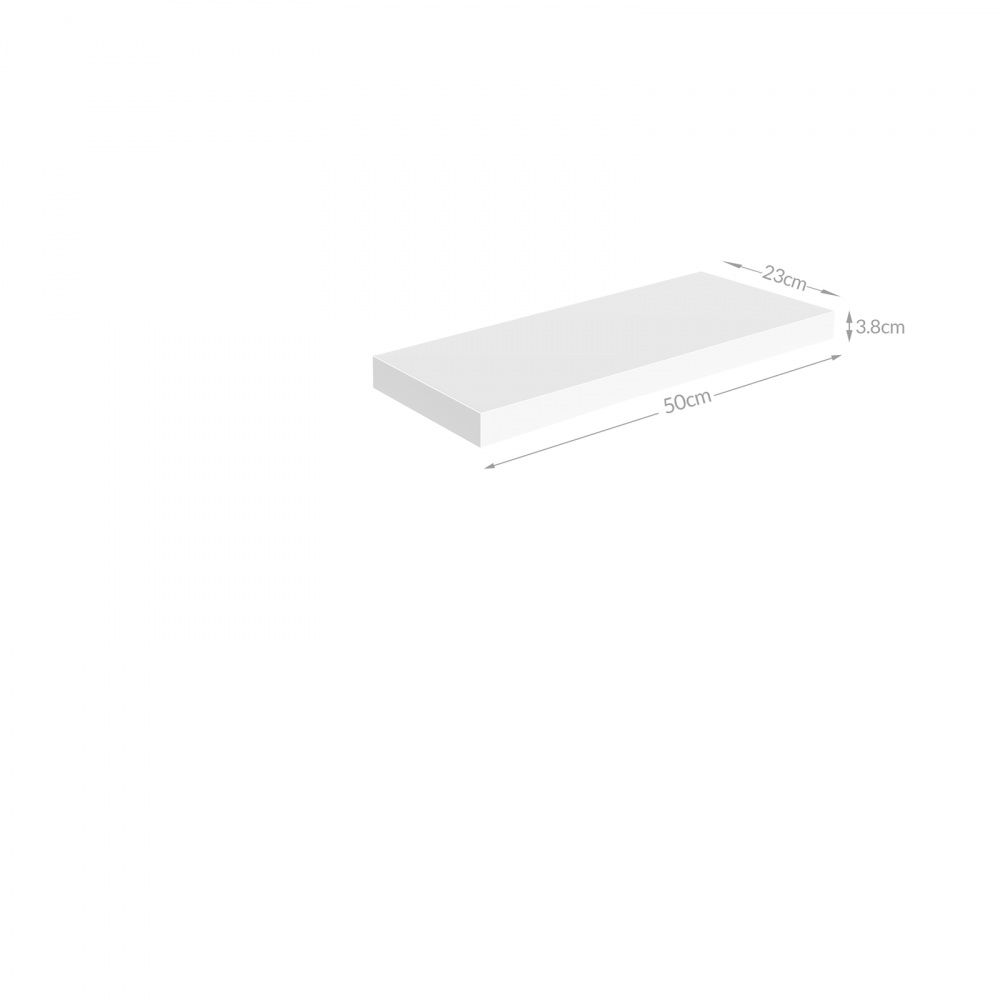 Vegghylle 50 cm høyglans - hvit