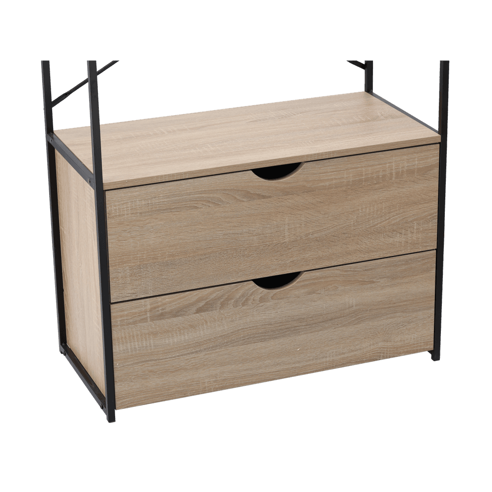Industrielt klesstativ med 2 skuffer - 80 × 40 × 167 cm