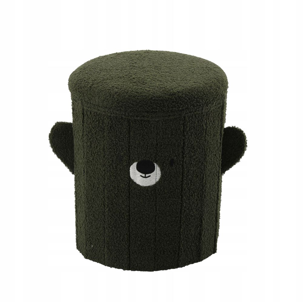 Barnepuff med oppbevaring grønn «Bamse» - 28x28x34 cm