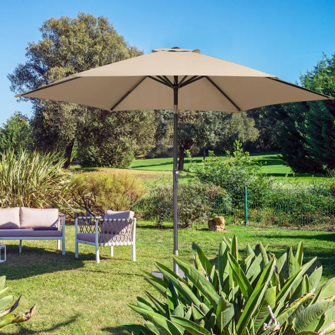 Hovedbilde Parasoll m/vipp aluminium Ø300cm - taupe