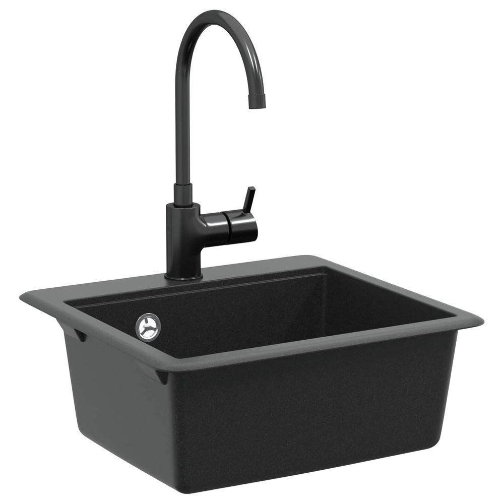 Vask i granitt 470x440 mm - sort