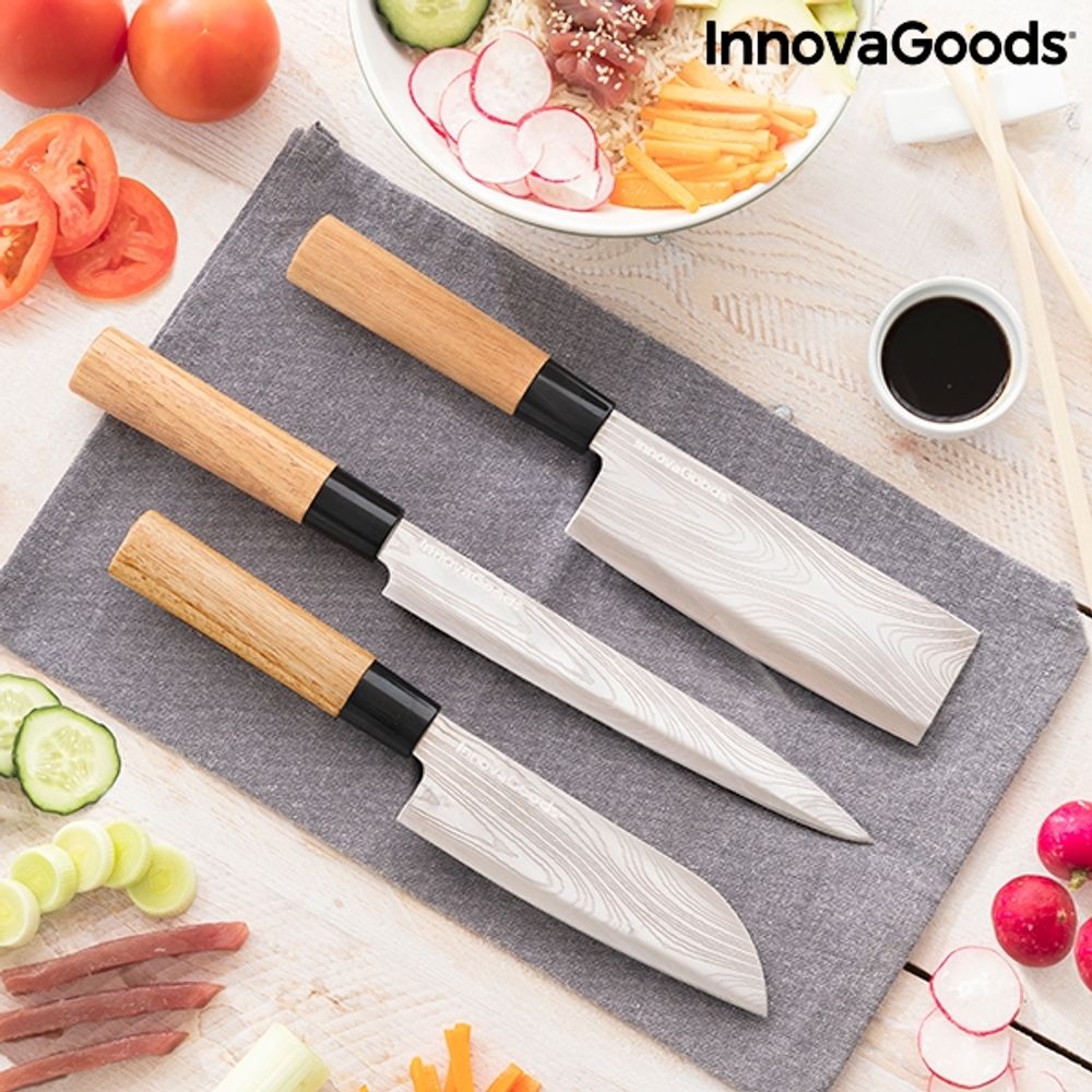 Sett med japanske kniver med profesjonell bæreveske INNOVAGOODS