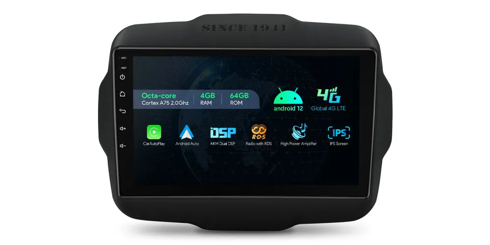 Jeep Renegade DAB+ bilstereo Android 12 CarPlay 9