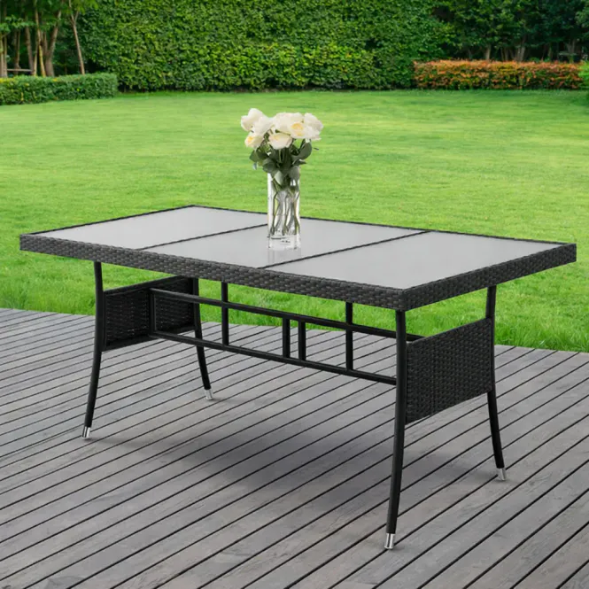 Hovedbilde Rotting Hagebord med Glassplate - 190 cm