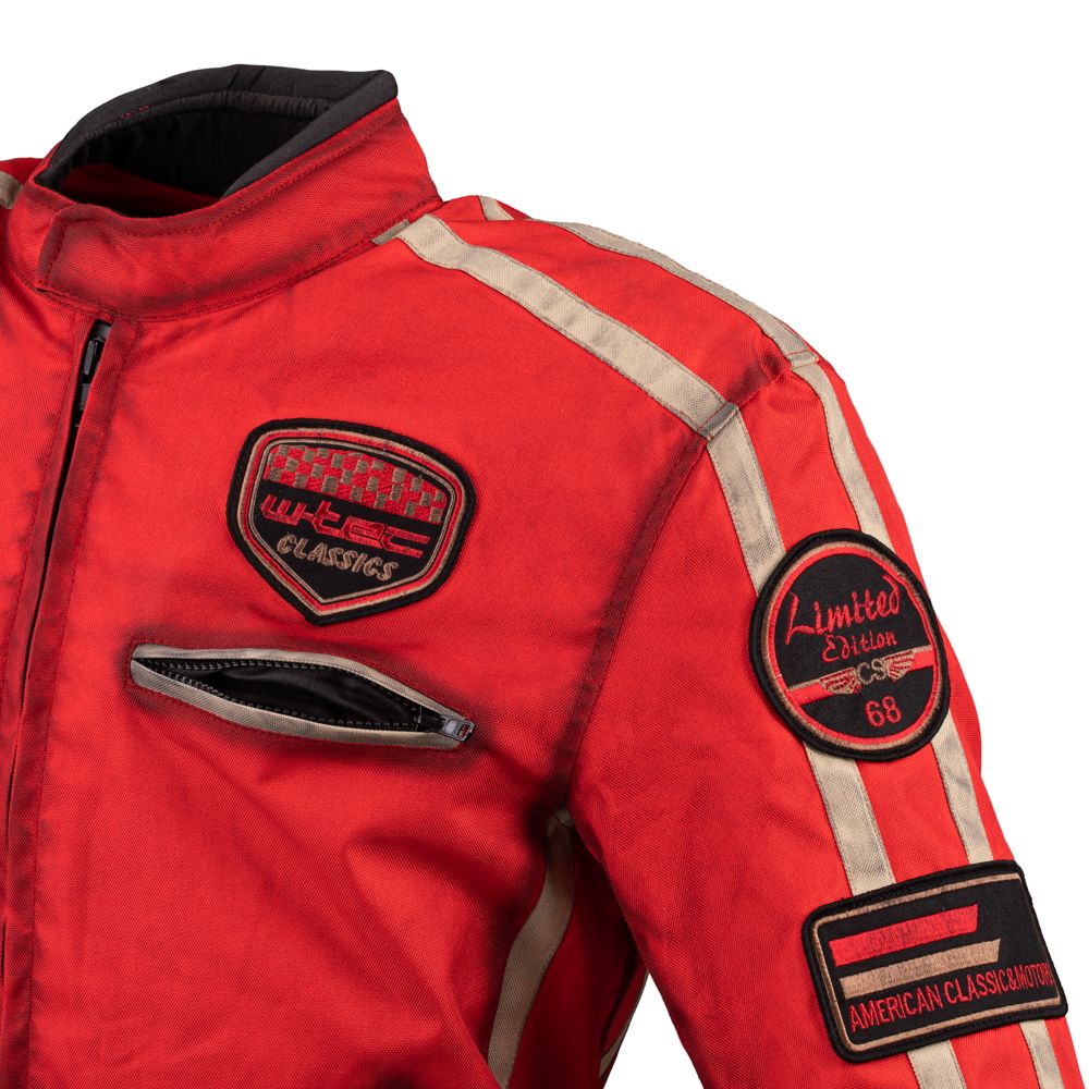 W-TEC Patriot Red Tekstil MC-jakke Herre