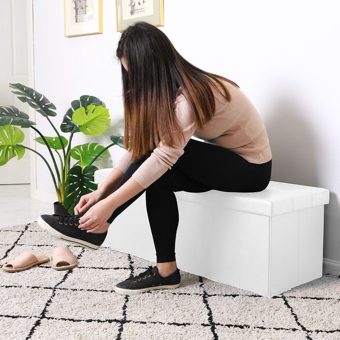 Hovedbilde Benk med oppbevaring 80 cm - hvit