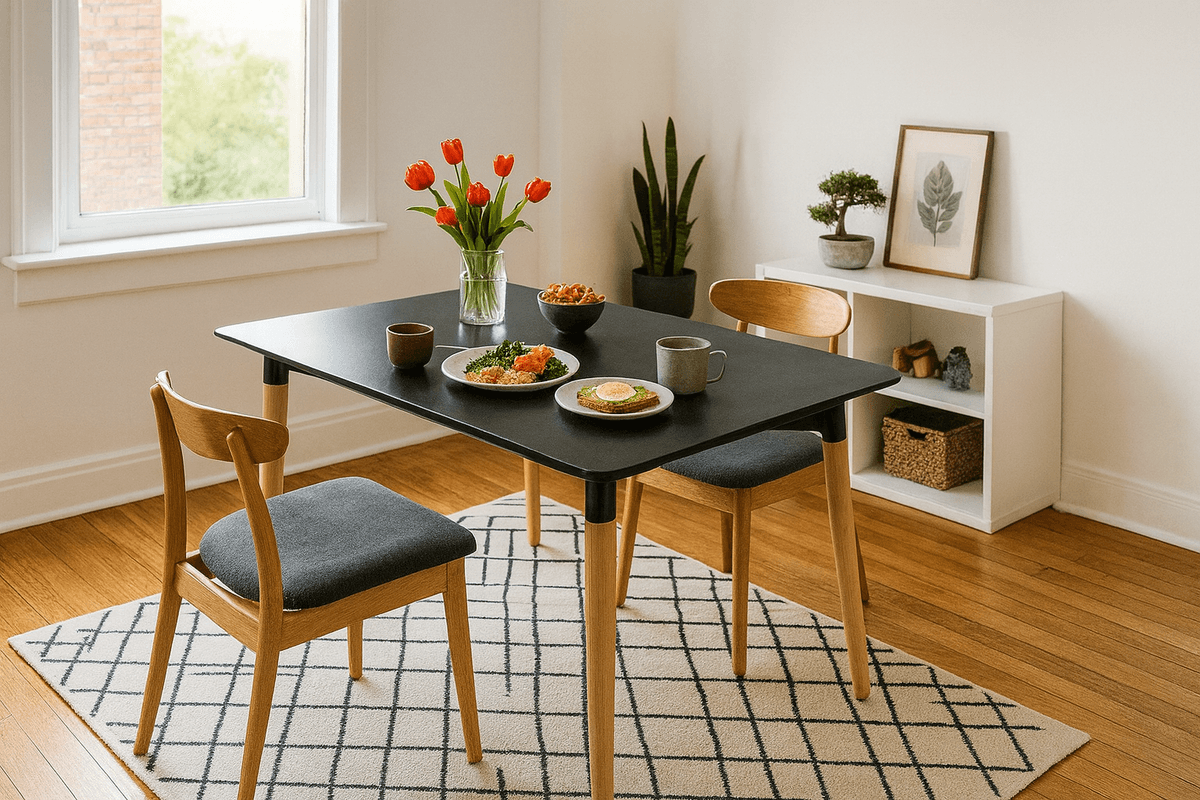 Rektangulært bord med treben - 120x80 cm