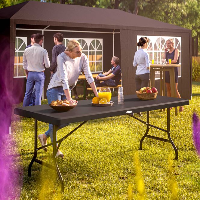 Hovedbilde Sammenleggbar bord plast 183x75x73cm - antrasitt