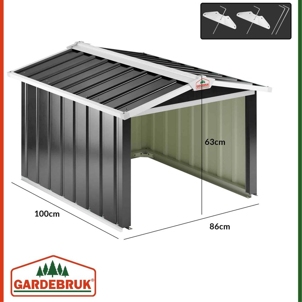 Robotgressklipper garasje metall - 86x100x63cm