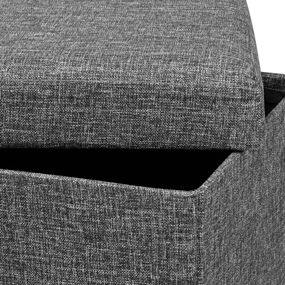 Benk 115x38x38cm oppbevaring - mørkegrå