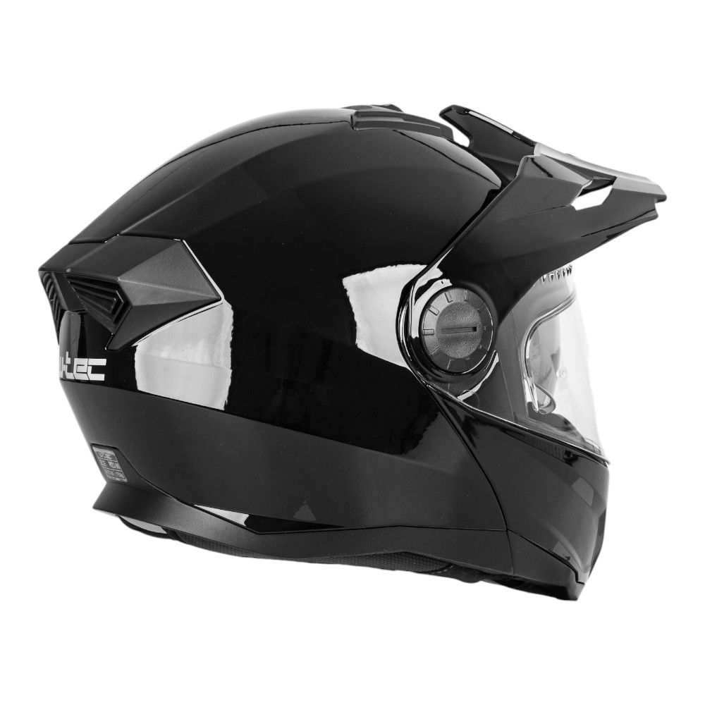 W-TEC Biscaia blank sort – Flip-up 3-i-1 endurohjelm XS-XX