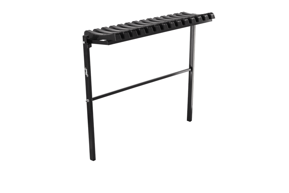 Sammenleggbar sittebenk i sort stål - 86 cm