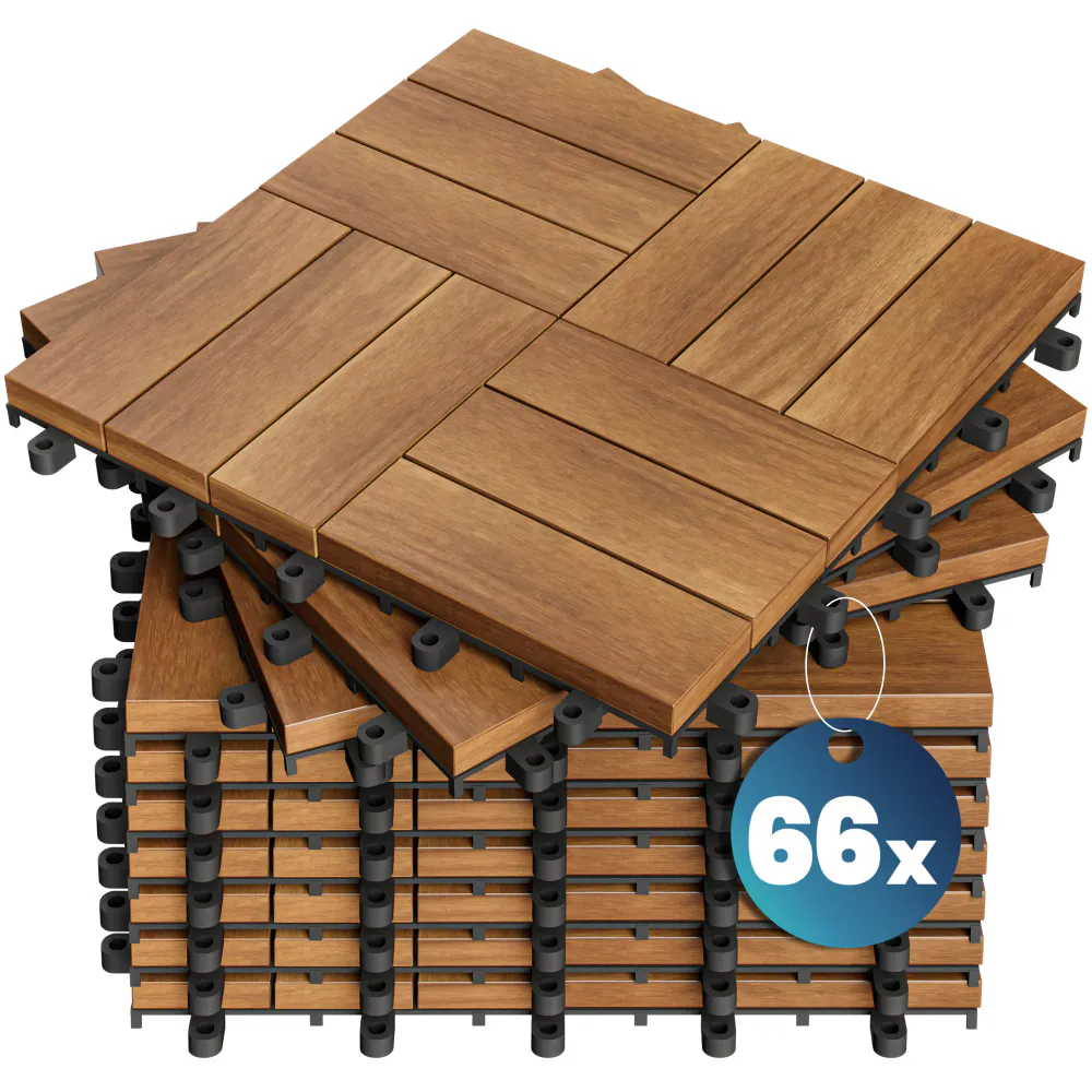 Terrassefliser i akasietre Mosaik 30x30 cm - 66 pk