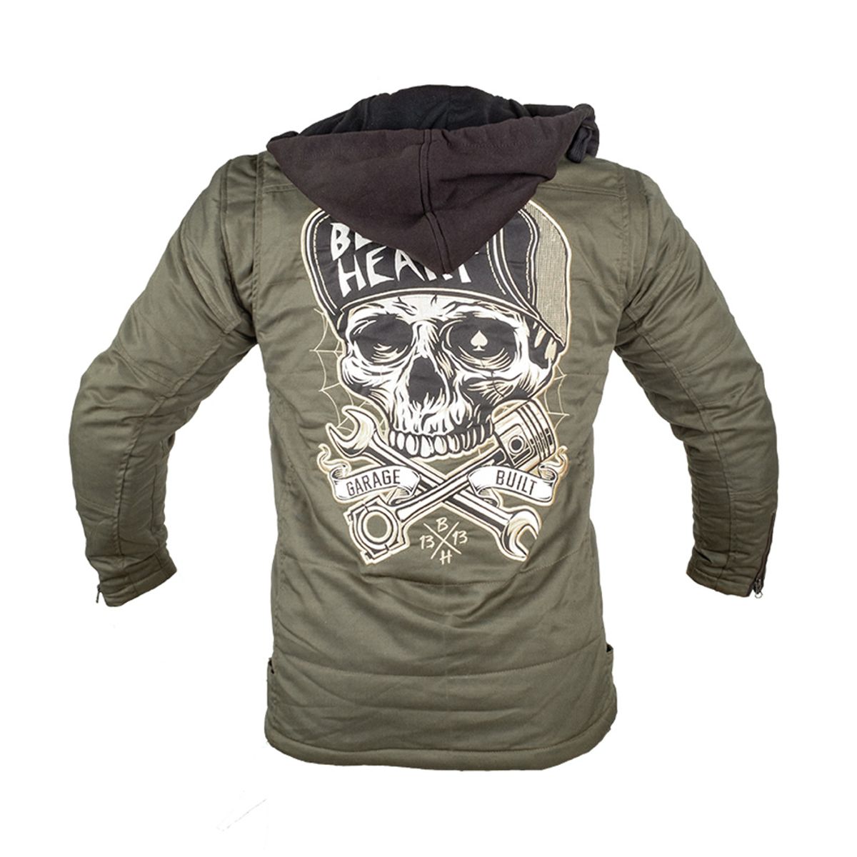 Motorsykkeljakke herre - W-TEC Black Heart Hat Skull Garage Built